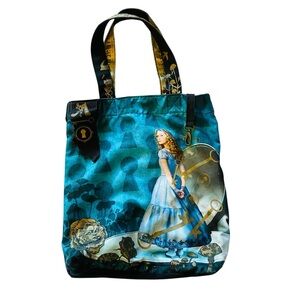 DISNEY Alice In Wonderland Tim Burton Tote Bag Rare